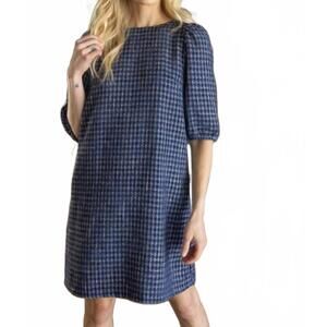 NEW VOY contrast bow back detailed shift dress in navy